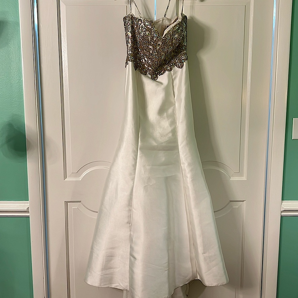 Strapless Ivory Prom Dress